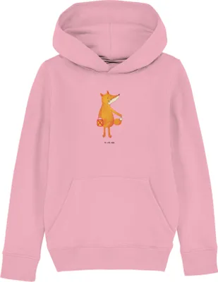 Produktbild von Mr. & Mrs. Panda Kinderpullover Fuchs Laterne 5-6 Jahre (110/116) - Baumwolle Pink - Geschenk, Kapuzenpullover, Pullover, Sankt Martin, Kinderbekleidung, Sweatshirt, Hoodie