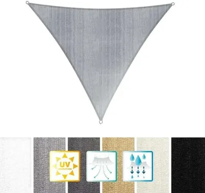 Produktbild von Lumaland Sonnensegel Polyester Dreieck 5 x 5 x 5 Meter Hellgrau