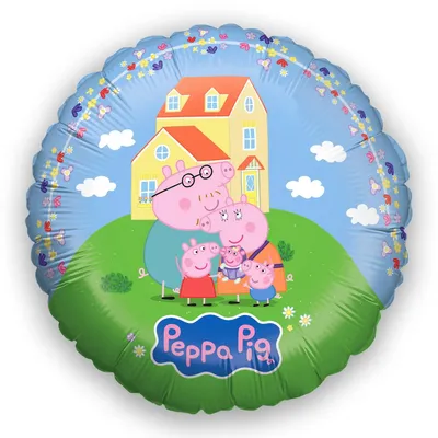 Produktbild von Peppa Pig Folienballon Rund Ø 45 cm Helium Ballon Kindergeburtstag Party Dekoration
