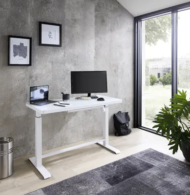 Produktbild von Schreibtisch weiß elektrisch höhenverstellbar 120x60 cm LIFT4HOME