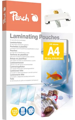 Image de Peach PP525-02 PEACH Feuille de plastification 125mic DINA4 100 pcs.