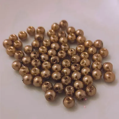 Produktbild von Glasperlen - Typ 'rund' - 20g - 4 mm - Gold