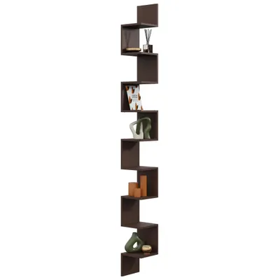 Produktbild von Eckregal MEGA Wenge – modernes skandinavisches Wandregal, großes Hängeregal für Wohnzimmer, Büro und Schlafzimmer