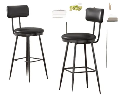 Obrázok produktu pre Barová stolička, ergonomické operadlo, kovový rám, čierna