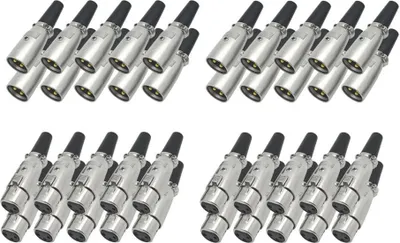 Produktbild von 40x ARLI XLR Set – 20x Stecker + 20x Kupplung 3-polig vergoldet mit Zugentlastung für Mikrofon & Audio Studio