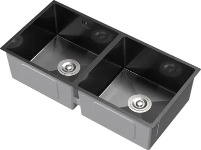 Immagine prodotto di ML-Design lavello doppio con set di scarico e troppopieno, antracite, acciaio inox