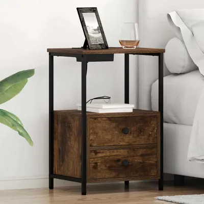 Obrázok produktu pre Maison Exclusive - Nočný stolík s úložným priestorom 2 ks Údený dub 40 x 31 x 60 cm