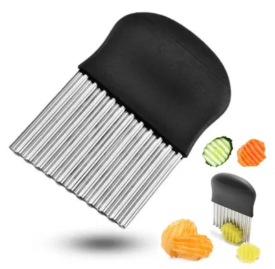 Golfsnijder für Kartoffeln, Gemüse, Obst, Edelstahl, 1 Stück