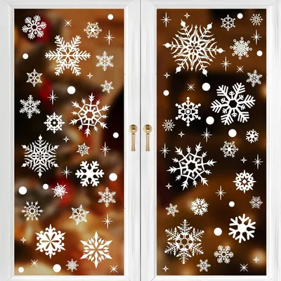 Produktbild von Große Schneeflocken Fensterbilder für Weihnachten, selbstklebend, 155 XXL Fensteraufkleber für die Winterdekoration