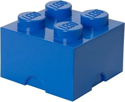 Produktbild von LEGO, Aufbewahrungsbox, 4 Noppen, Polypropylen (PP), Blau, 25 x 25 x 18 cm, Stapelbar, BPA-frei, Lebensmittelecht