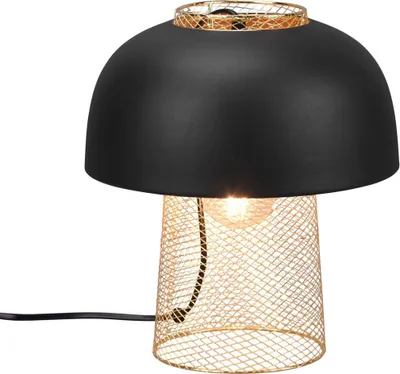 Zdjęcie produktu dla Lampa stołowa PUNCH złoto-czarna 1xE27x25W metal wym:28x25x25cm IP20 RL