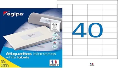 Obrázok produktu pre univerzálne etikety agipa, 48,5 x 25,4 mm, biele, obdĺžnikové
