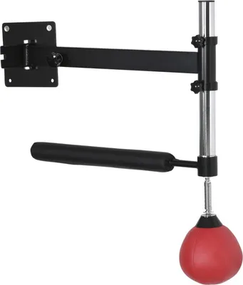 Image de Fortuna Lai Support mural pliable pour barre de  et boxe avec barre réflexe, réglable en hauteur, pivotant à 360°, pour adultes, rouge