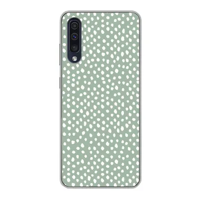 Produktbild von MuchoWow® Handyhülle Schutzhülle Hülle für Samsung Galaxy A30s Polka dots - Grün - Weiß Silikon Softcase Handy Hülle - Karteninhaber