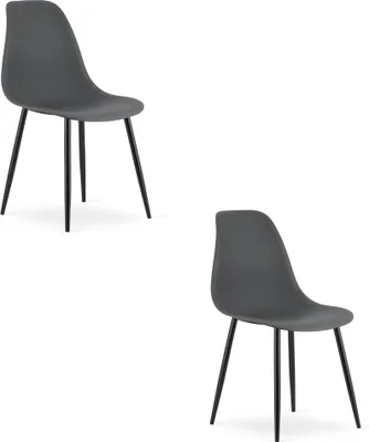 Immagine prodotto di Sedia WAT grigio scuro / gambe nere x 2