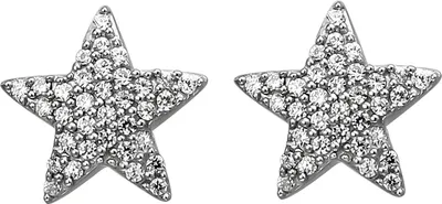 Produktbild von JOBO Ohrstecker Stern 925 Sterling Silber 68 Zirkonia Ohrringe Silberohrringe