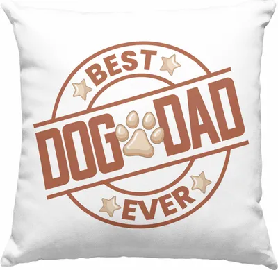 Produktbild von Trendation - Bester Hundepapa Ever Deko-Kissen mit Füllung 40x40 Hunde Papa Dog Dad Geschenk Geschenkidee (Grau)