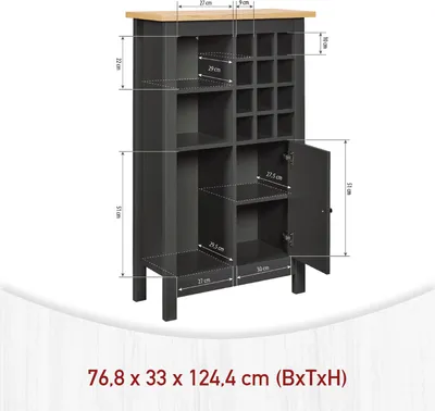 Produktbild von Inter Link Weinschrank Nellina Anthrazit