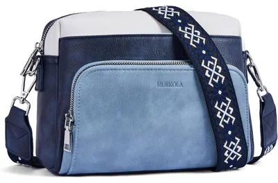 Productafbeelding van Dameshandtas, klein, van Polyurethanleer, met verstelbare schouderband, verkrijgbaar in drie kleuren: blauw