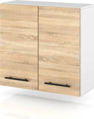 Zdjęcie produktu dla Szafka Kuchenna Wisząca Modułowa Drewniana Z Uchwytami 80Cm Spremium Sonoma