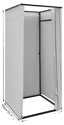 Image de Cabine de déshabillage, design portable, rideau de protection, gris clair