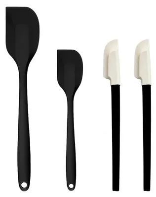 Productafbeelding van Siliconen deegschraper set, 4 stuks. Hittebestendig, antiaanbaklaag. Keukenaccessoires voor bakken, koken en mengen