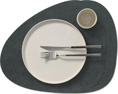 Obrázek produktu pro LIND DNA Prostírání Hippo - kůže - černá antracitová - prohnuté - 44 x 37 cm - 2 kusy