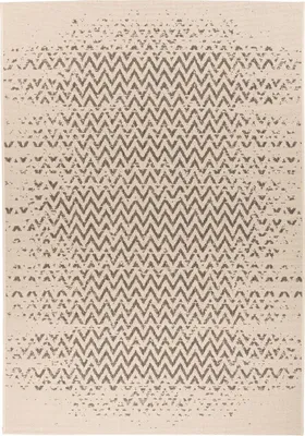 Imagen del producto de Alfombra de exterior Padiro Design, 160 x 230 cm, color beige claro, diseño abstracto moderno, apta para interiores y exteriores, compatible con suelo radiante
