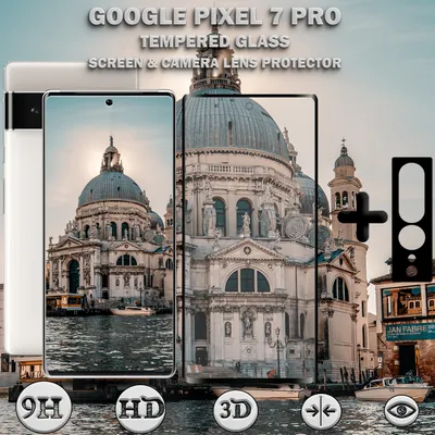 Produktbild von Google Pixel 7 Pro Displayschutzfolie und Objektivschutz aus gehärtetem Glas 9H
