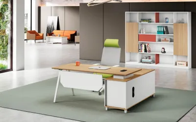 Immagine prodotto di Set di mobili per ufficio Scrivania per ufficio Armadio per ufficio Legno bianco Set di scrivanie per ufficio