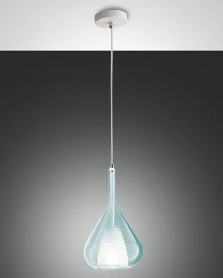 Produktbild von Fabas Luce -  Lila LED-Hängeleuchter aus Metall und Borosilikatglas Transparentblau 3481-40-244 Fabas Luce