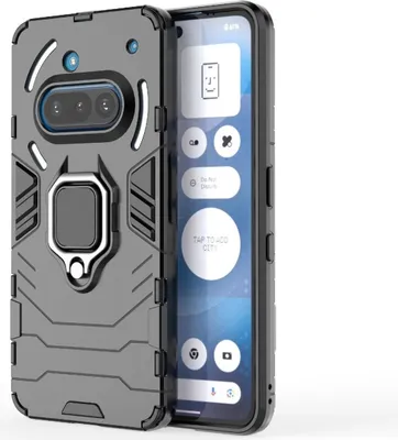 Immagine prodotto di Per Nothing Phone 3a TPU / PC Design Custodia protettiva con anello magnetico Nero