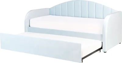 Produktbild von BELIANI Tagesbett Hellblau Samtstoff Gepolstert für 2 Personen mit Lattenrost 90x200 cm Ausziehbar Kinderbett Ausziehbett Kinderzimmer Gästezimmer
