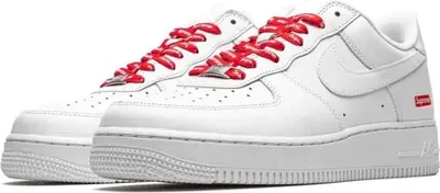 Produktbild von Nike Air Force 1 Low Supreme Box Logo White - 40.5 Größe: 40.5