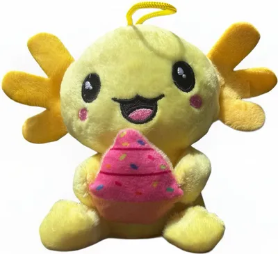 Produktbild von Axolotl Kuscheltier Echse Molch Figur Plüsch 12 cm Plüsch gelb Eis
