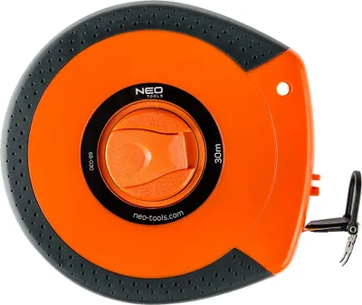 Produktbild von NEO TOOLS 30m Messband (Nr 68-030) verstärkt mit hochwertigem Fiberglas. Körper aus strapazierfähigem Kunststoff mit Anti-Rutsch-Pads
