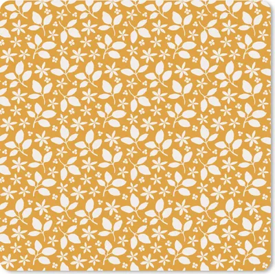 Produktbild von MuchoWow® Mauspad Mousepad Muster - Blätter - Blumen 20x20 cm - Mousepads - Maus Mat - Pad - Mausunterlage - Desk Mat - Bureauartikeln