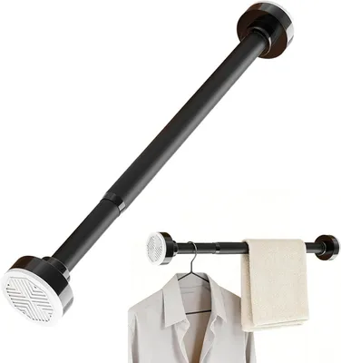 Immagine prodotto di Sbarra per tende da bagno - Estensibile - Montaggio senza fori - 57 cm - Nero