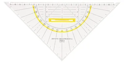 Zdjęcie produktu dla Aristo AR1555/4, 45° trójkąt, Połysk, Polimetakrylan metylu (PMMA), Przezroczysty, 25 cm, 1 szt.