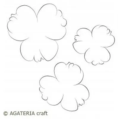 Produktbild von Agateria 3 Blüten Stempel Blumenmotiv Bastelstempel