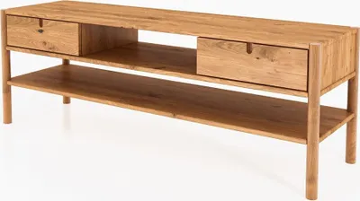 Produktbild von TV-Board Zola Wildeiche massiv 160x59 cm mit 2 Schubladen