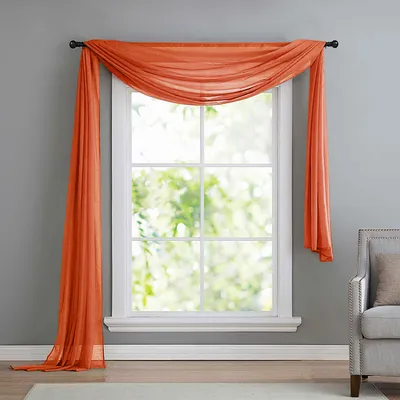 Produktbild von Querbehang Freihanddeko aus transparentem Voile, die ideale Ergänzung zu unseren Gardinen, 140x600, Terrakotta, 560