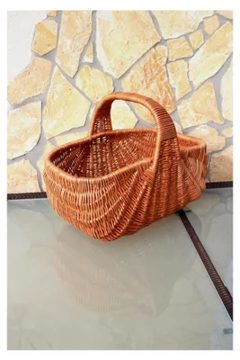 Produktbild von Weidenkorb Einkaufskorb aus Weide für Picknick und Auto 50x32x38cm