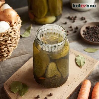 Produktbild von KOTARBAU® 12er Set Gärgewicht für Einmachgläser ⌀ 82 mm Polypropylen Gärgewichte Gärdeckel Einmachhilfe für Gurken Sieb für Einmachgläser Gäraufsatz