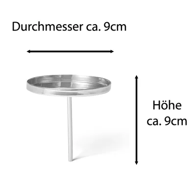 Produktbild von Novaliv 4x Kerzenpick flach 9cm SILBER Weihnachtskranz Kerzenständer Adventskranzdeko Kerzenhalter Adventskranz Adventskerzenhalter Kerzenteller zum Stecken rund Kerzenpin Kerzentülle Metall