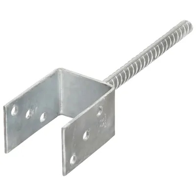 Image de vidaXL Support de poteau 6 pièces argenté 7×6×30 cm Acier galvanisé