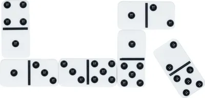Obrázek produktu pro goki 56660 Domino 2,4 x 4,8 x 0,6 cm, plast, bílá/černá, 28 kusů (1 sada)