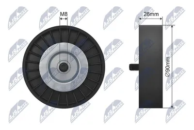 Produktbild von NTY Umlenkrolle Keilriemen RNK-AU-035 für AUDI A4 Avant (8ED, B7) 26mm 90mm