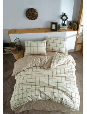 Obrázek produktu pro Ložní sada: 1 povlak na peřinu (240 x 220 cm) + 2 povlaky na polštáře (60 x 60 cm), 100% vysoce kvalitní bavlna, barva: krémová