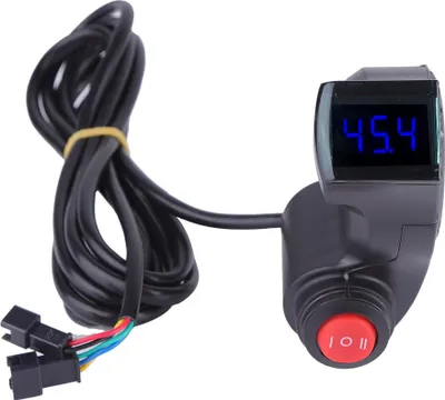 Image de Voltmètre à pouce avec affichage numérique LCD de la tension de la batterie et commutateur à 3 positions pour vélo